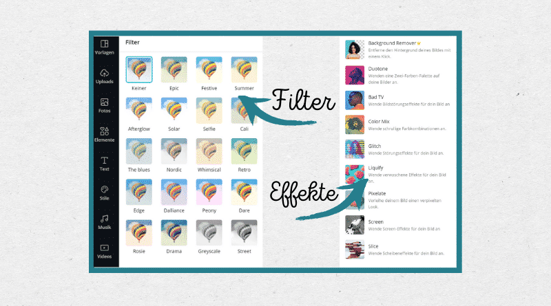 Canva tutorial - Filter und Effekte