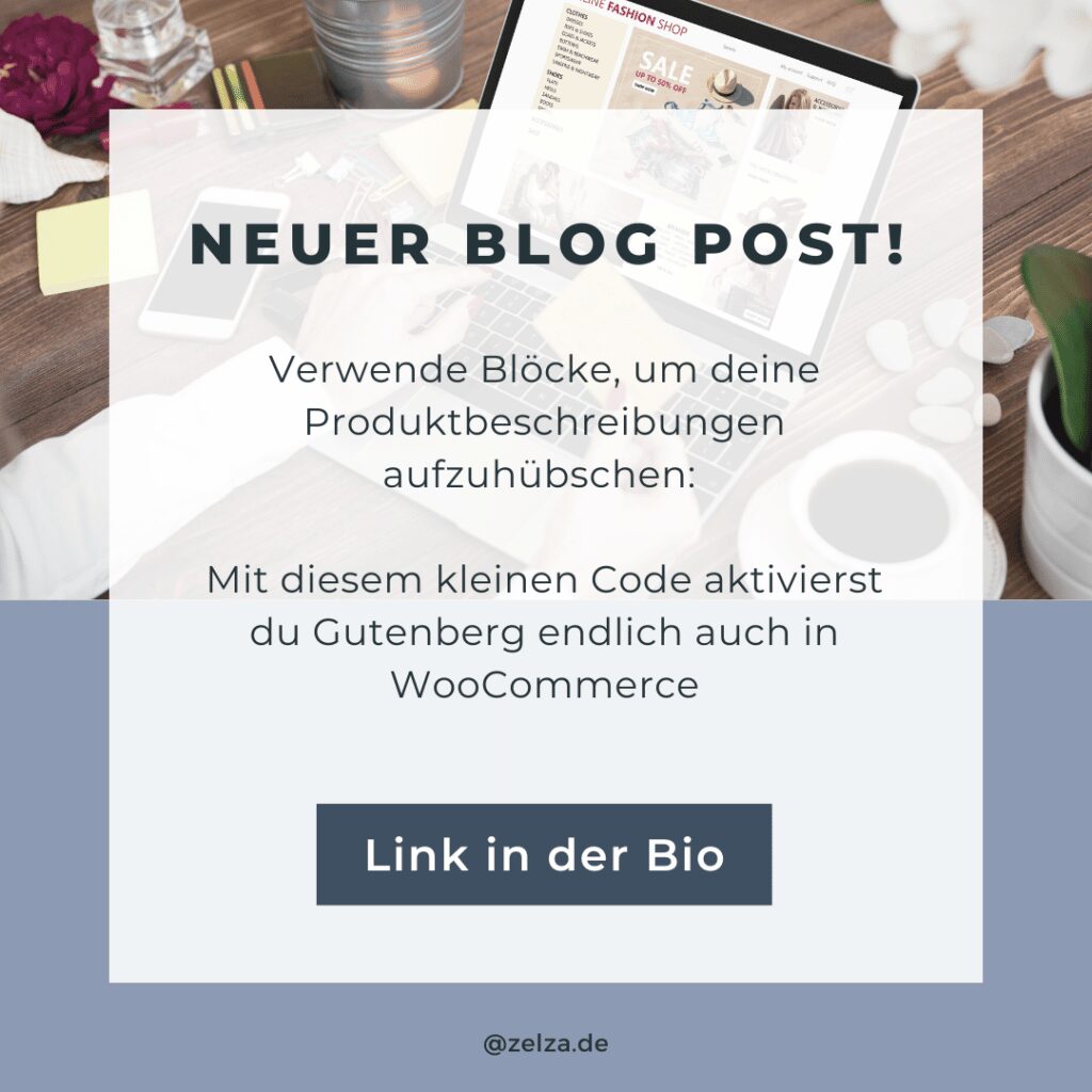 instagram post gutenberg in Woo